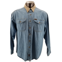 Vintage Woolrich Shirt Adult Extra Large XL Blue Denim Cotton Outdoor Me... - £21.03 GBP