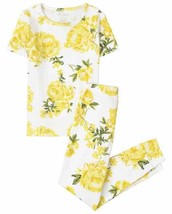 NWT The Childrens Place Girls Floral Short Sleeve Cotton Pajamas Set - £5.18 GBP