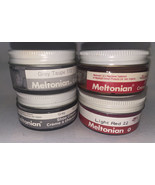 Lot Of 4 Vtg Meltonian Shoe Cream Polish Glass Jars Shoe Cream, Grey’s  ... - £33.14 GBP