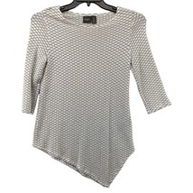 Chicos Travelers Top Size 0 US Small White Expanding Knit Asymmetrical Tunic - £15.26 GBP