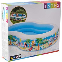 Intex 8.5ft x 5.25ft x 18in Swim Center Paradise Seaside Inflatable Kiddie Pool - £47.47 GBP