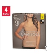 Felina Womens Camisole Black White Taupe 4-Pack Stretch Tagless Adjustab... - $51.95 CAD