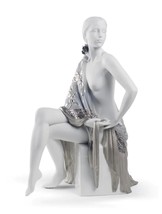 Lladro 01008673 Nude with Shawl Silver Lustre New - $1,492.00