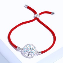 OCESRIO Friends Zircon Tree of Life Bracelet Woman Men Red Thread Couple Bracele - £9.68 GBP