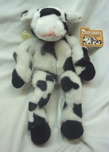 VINTAGE Ganz 1992 FUNNY POSEABLE BLACK &amp; WHITE COW 14&quot; Plush STUFFED ANI... - $18.32