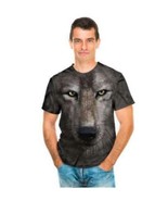 The Mountain Big Face Tees Wolf T-Shirt Grey Tie-Dye Medium - $25.97 CAD