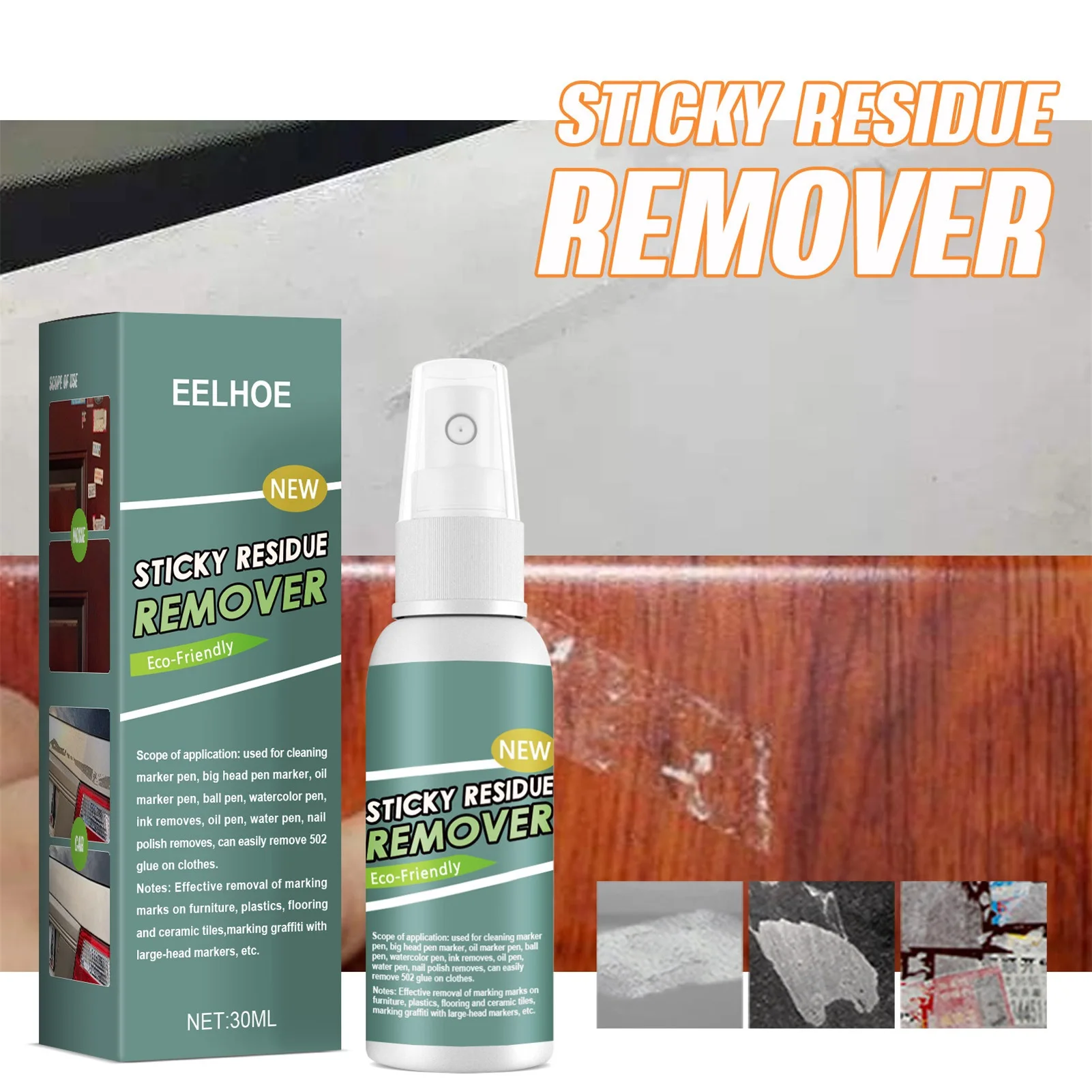 Sticky Stain Remover - Quick and Easy 30ML Adhesive Residue Cleaner - £11.31 GBP