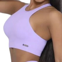 Bombshell Sportswear Sports Bra M Lilac Purple Workout Seamless Racerbac... - £33.94 GBP