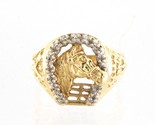 14 Unisex Cluster ring 10kt Yellow Gold 407568 - $319.00
