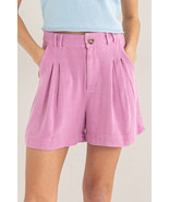 HYFVE High Waist Pleated Linen Shorts - $42.23 CAD