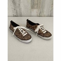 Coach Womens Suzzy Shoes Sneakers Brown Logo Size 6.5 - £19.37 GBP