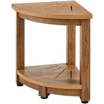 Corner Shower Bench, 16.5" Height 12.8" Radius, Faux Wood Grain Polystyr... - $87.96