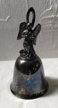 Vintage The Danbury Mint 1974 Pewter  Silver Plated Bell Praying Angel -... - $11.47