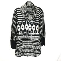NWT Womens Size Large The Limited Black White Chunky Knit Cowl Neck Knit Sweater - £31.59 GBP