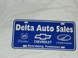 Vintage "Delta Auto Sales" Chevrolet License Plate Advertising Plastic Sign - $6.88