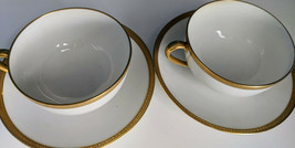 Limoges Gold Trim Teacups and Saucers (Tressemanes &amp; Vogt - Stern Brothers) - £46.97 GBP