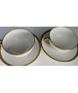 Limoges Gold Trim Teacups and Saucers (Tressemanes & Vogt - Stern Brothers)