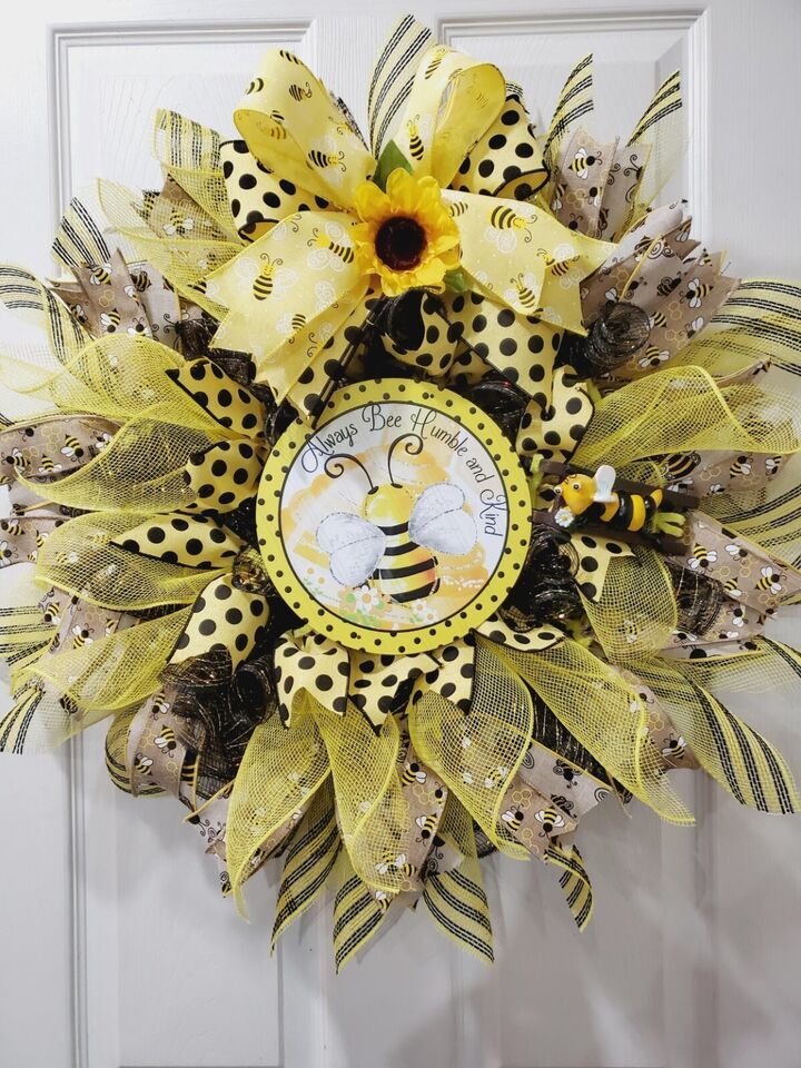 Primary image for Bumblebee Everyday Wreath, Deco Mesh, Home Decoration, Patio Free Shipping
