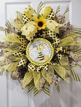 Bumblebee Everyday Wreath, Deco Mesh, Home Decoration, Patio Free Shipping - $70.13
