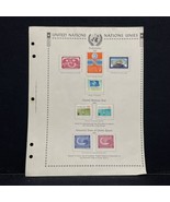 United Nations Stamp Book Page Lot Of 8 Stamps Posted Definitives UND PU... - $24.54 CAD