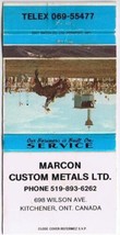 Ontario Matchbook Cover Kitchener Marcon Custom Metals - $1.97