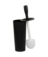 Home Basics Plastic Toilet Brush and  Holder-Black T4101933 - £15.08 GBP