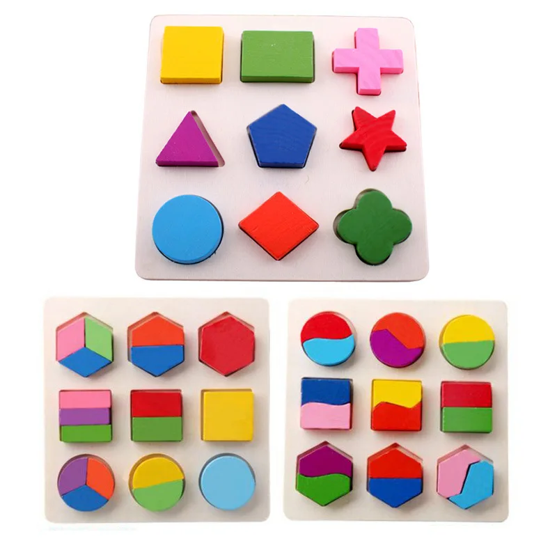 Special Montessori teaching aids cognitive geometry Puzzle Children&#39;s wooden toy - £14.52 GBP