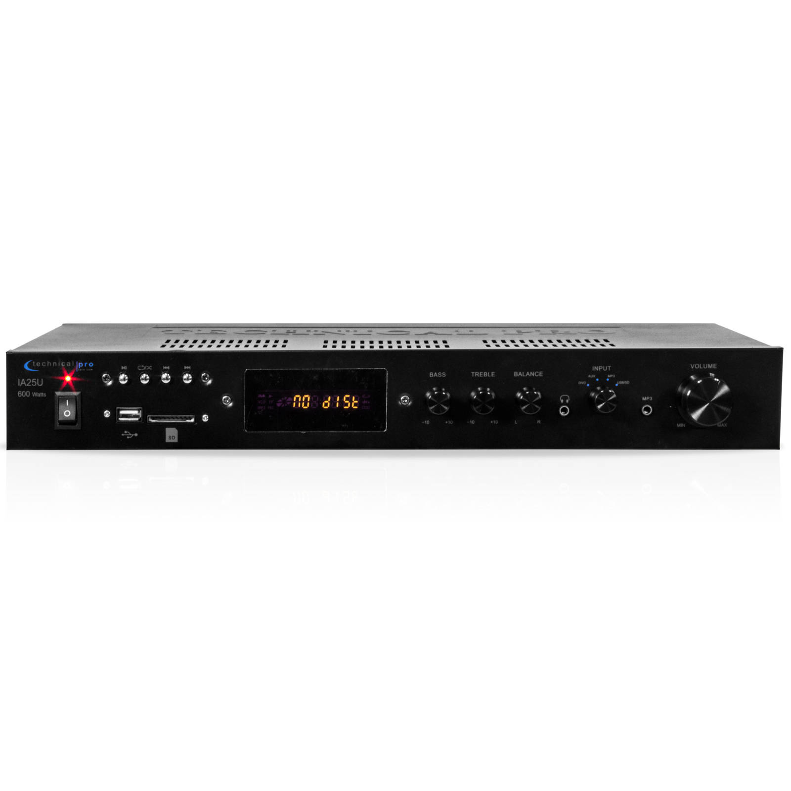 Technical Pro 600W Integrated Amplifier w/ USB & SD Card Inputs, Plays MP3 Files - $69.99