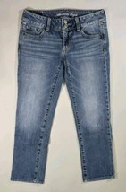 American Eagle Women&#39;s Artist Crop Stretch Medium Blue Jeans 2 Regular 2... - $12.17