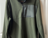 Timberland Mens Size Large Green Fleece Quarter Zip Pullover Mock Neck S... - £14.68 GBP