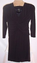 NWT Laundry by Shelli Segal Black Knit 3/4 Sleeve Dress Misses Size 8 - $29.69
