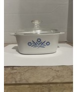 Vintage Blue Cornflower Corning Ware 1 1/2 Qt Casserole Dish P-1 1/2-B w... - $19.80