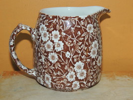 Crownford China Creamer 4.25&quot; Pitcher Calico Staffordshire England Antique - £24.66 GBP