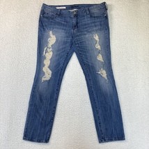 Decree Super Skinny Jean Womens 19 Plus Distressed Stretch Denim Pants 40x30 - £6.73 GBP