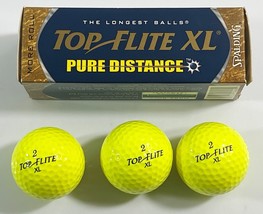 Top Flite XL Pure Distance YELLOW Golf Balls Spalding 3 Balls - 1 Sleeve - $9.99