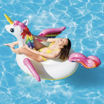 INFLATABLE 79&quot; UNICORN RIDE ON POOL FLOAT BY INTEX (as) J30 - £108.98 GBP