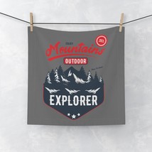 Custom Mountains Outdoor Explorer Face Towel 100% Natural Born to Climb - £12.20 GBP