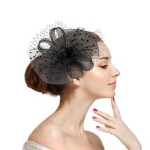 Unpifolov Fascinators Feather Headband Wedding Tea Party Black - $87.91 MXN