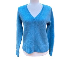 VS MODA INTERNATIONAL 100% Wool Turquoise Blue V-Neck Pullover Sweater S... - £24.53 GBP