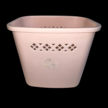 Vintage Pink Waste Trash Can Floral Scalloped Cut Out MCM - €21,50 EUR