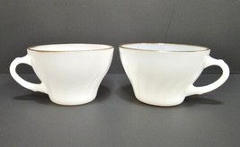 Pre Owned Set Of 2 Anchor-Hocking Suburbia Oven Proof Milk Glass Coffee Cups... - £7.66 GBP