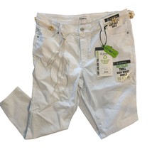 Size 16 White High Waist Ankle Pants with Cord Belt by D Jeans Recycled Twill - $37.39