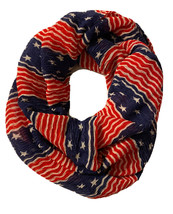 Joan Rivers American Flag Style Infinity Scarf. Acrylic Gauze Classic Collection - £11.76 GBP