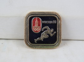 Vintage Summer Olympic Pin - Running Moscow 1980 - Stamped Pin - $15.00