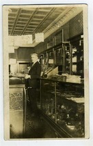 Old Retail Store and Clerk Real Photo Postcard - $23.73
