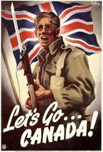 Let&#39;s Go Canada! - 1940&#39;s - World War II - Propaganda Magnet - £9.58 GBP