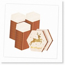 HexaCraft: 200Pcs Unfinished Wooden Hexagon Shape Cutouts - DIY Arts, Wedding, C - £41.98 GBP