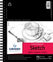 Canson Universal Spiral Sketch Book 9&quot;X12&quot;-100 Sheets - $365.65 MXN