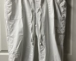 Terra &amp; Sky White Canvas Cropped Pants Womens Plus Size 2X Embroidered P... - $14.73
