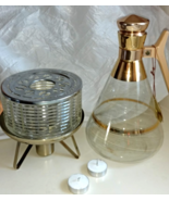 Vintage Glass INLAND CARAFE Blown Glass Coffee Carafe w 22K Gold Trim &amp; ... - £60.12 GBP